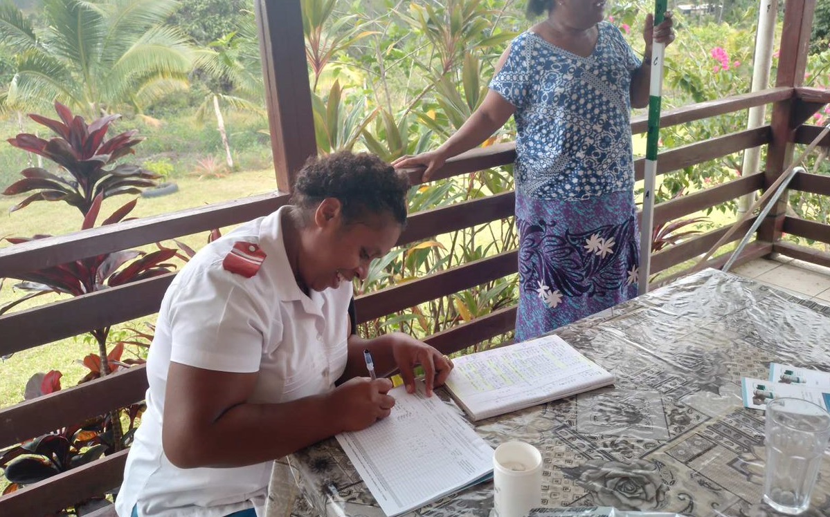 A nurse completing the MDA register form, Northern Division 2022